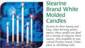 stearine brand white molded candles